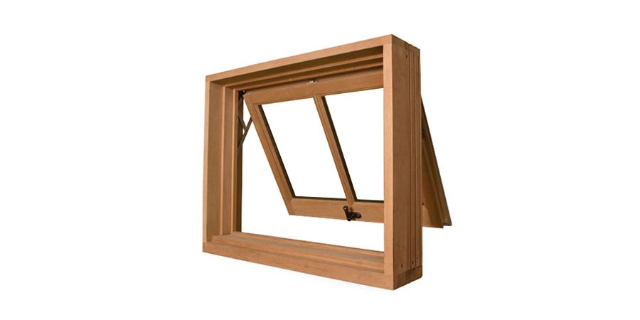 Rothnow® Wooden Awning Window, black finish, custom size, durable wooden frame, designed for natural light and ventilation.