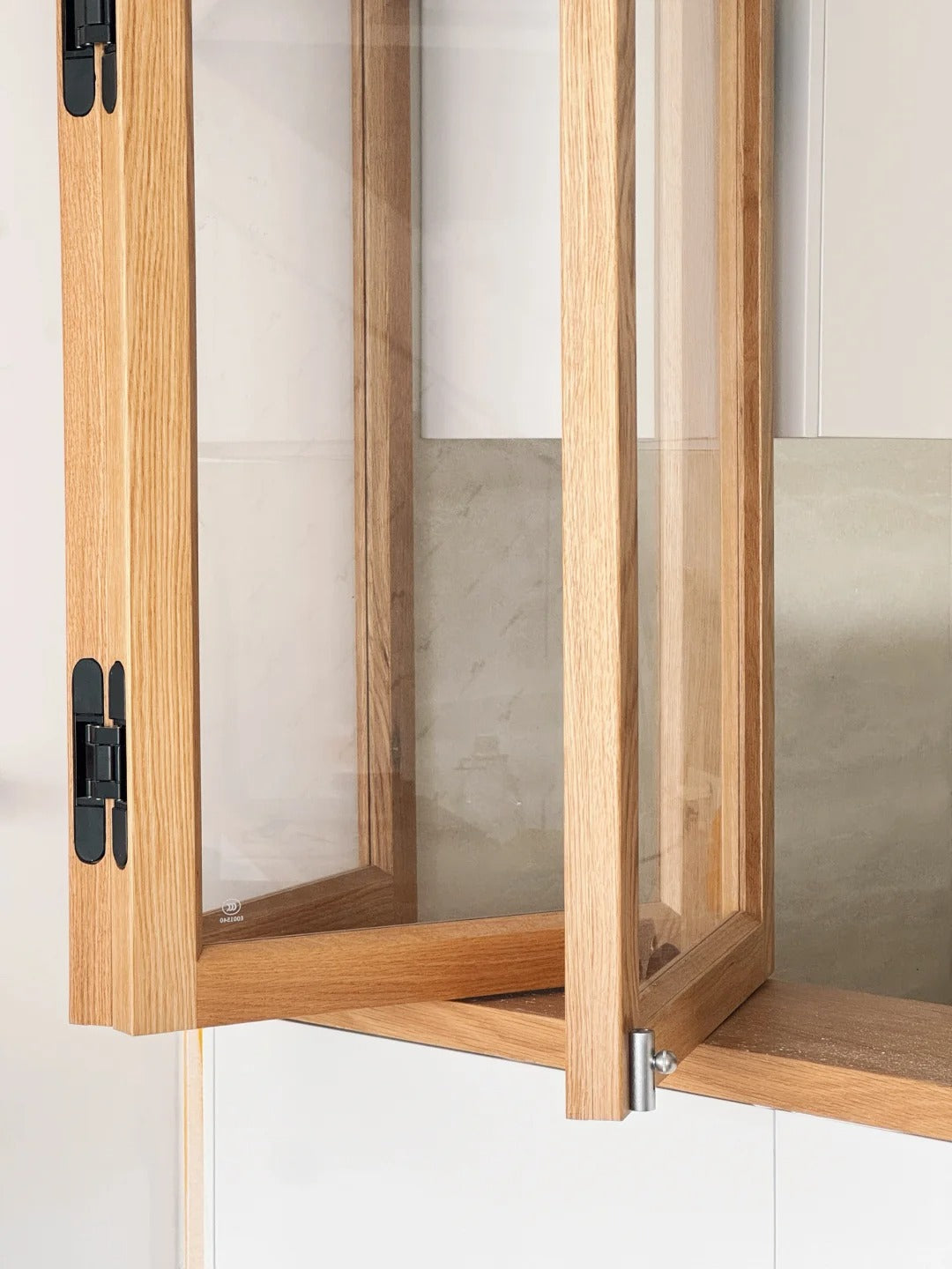 Rothnow® Wooden Folding Window in black, customized size, showcasing the elegant wooden frame and folding design for ventilation.