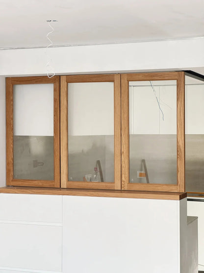 Rothnow® Wooden Folding Window in black, custom-sized, showcasing its elegant wooden frame and folding design.
