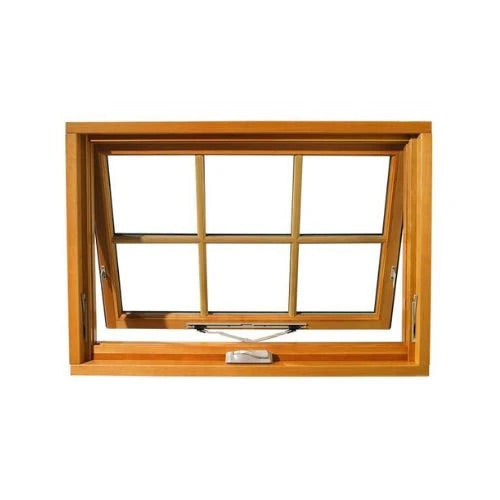 Rothnow® wooden awning window with black finish, custom-sized, featuring a classic window design for natural light and ventilation.