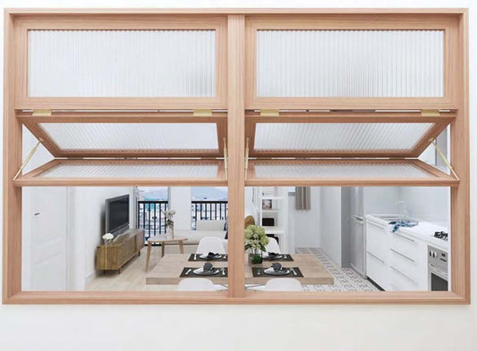 Rothnow® Wooden Folding Window in black, featuring multiple glass panels and a sleek wooden frame for stylish ventilation and light.