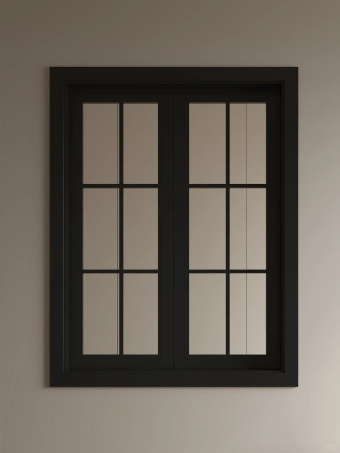 Rothnow® wooden casement window in black, custom-sized, with clear glass panes and wooden frame for residential use