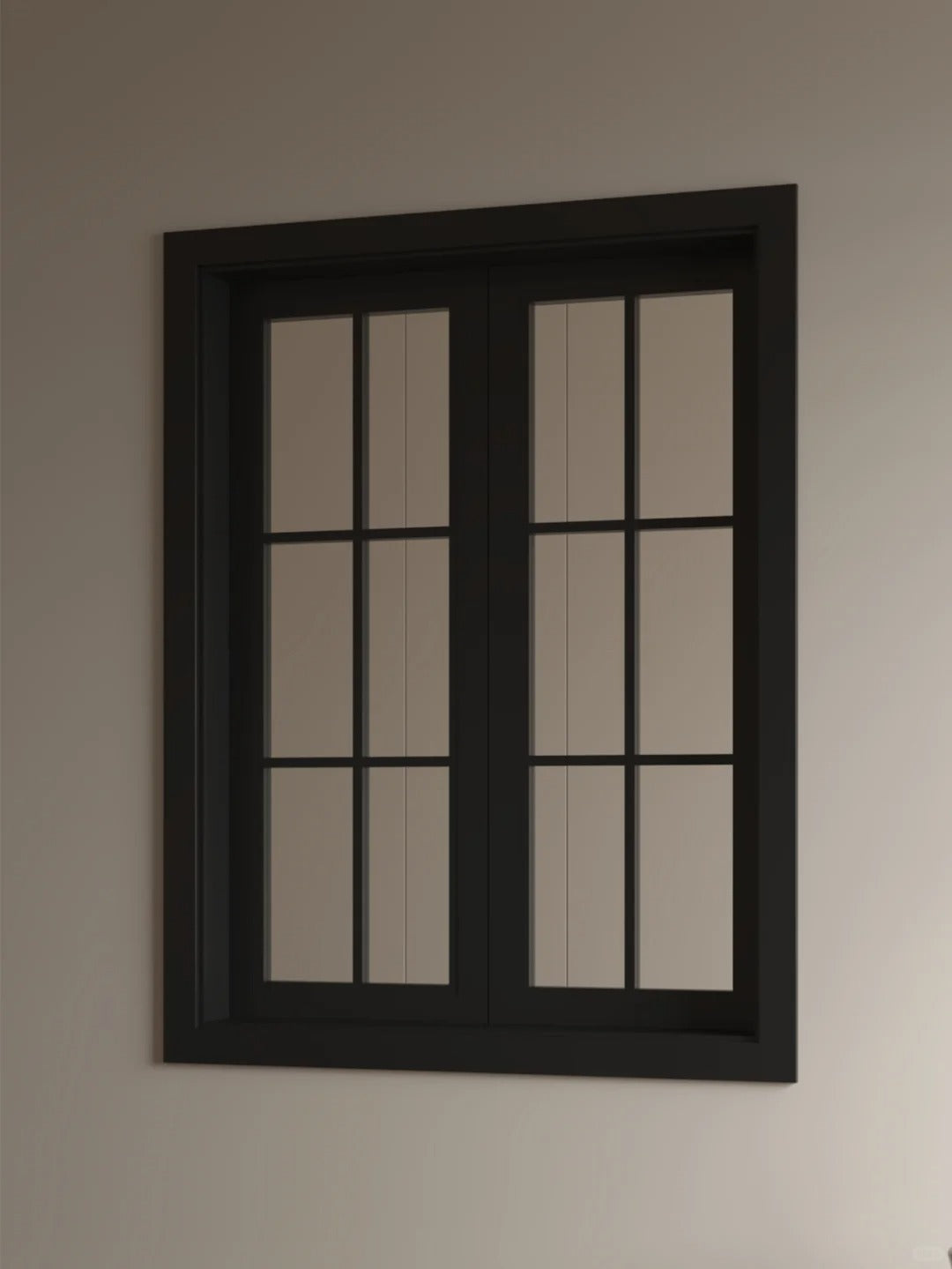 Rothnow® wooden casement window in black, featuring a customizable size with clear glass and wooden frame.