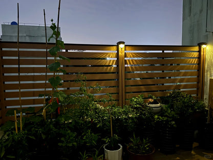 Black Rothnow WPC fence RNWF03, customized size, durable wood-plastic composite fencing panel with modern design.