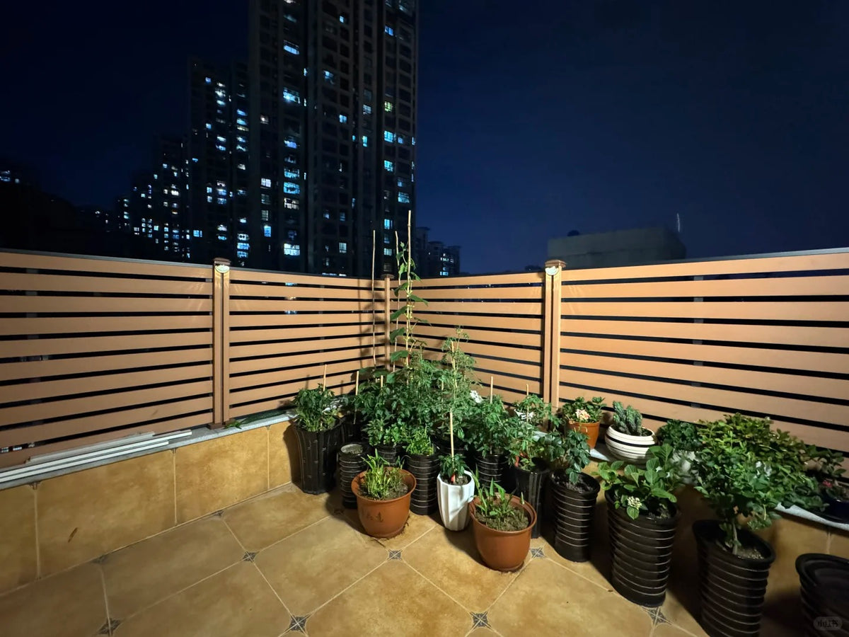 Black Rothnow WPC Fence RNWF03, customized size, durable wood-plastic composite fencing with sleek design.