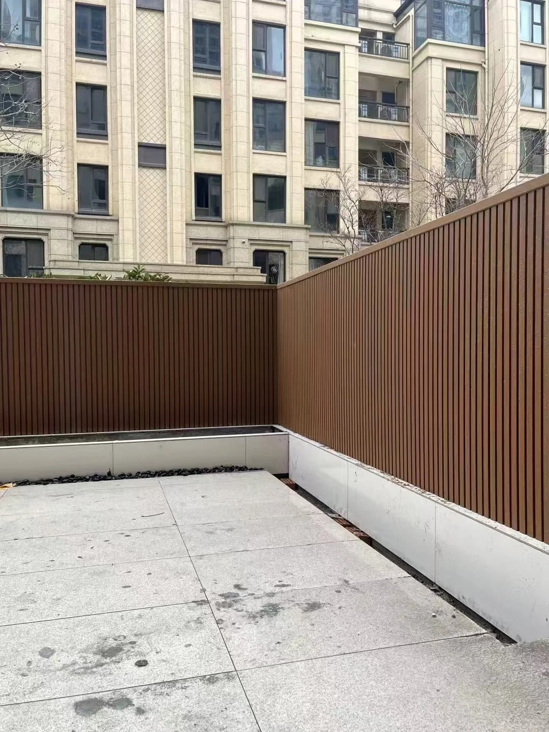 Black Rothnow WPC Fence RNWF05 by Rothnow, customized size, showing durable wood-plastic composite material and sleek fence design.