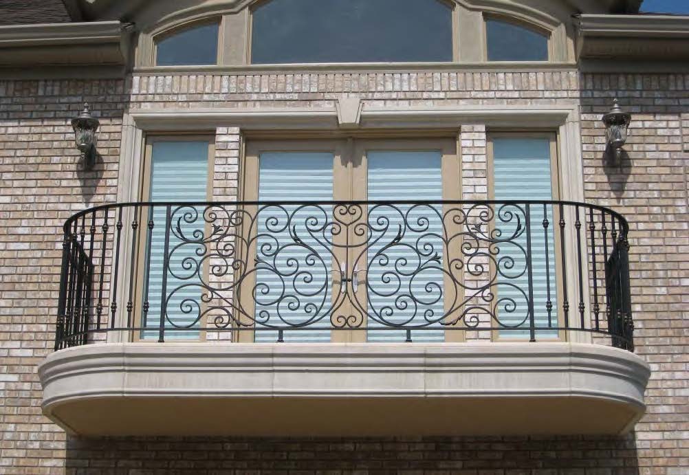 Black Rothnow wrought iron railing with intricate design for fence or barrier, custom-sized for outdoor security.