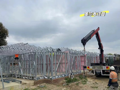 Rothnow Steel Structure Villa RNLV03, modern light steel building with customized size, showing the sleek steel frame and design.
