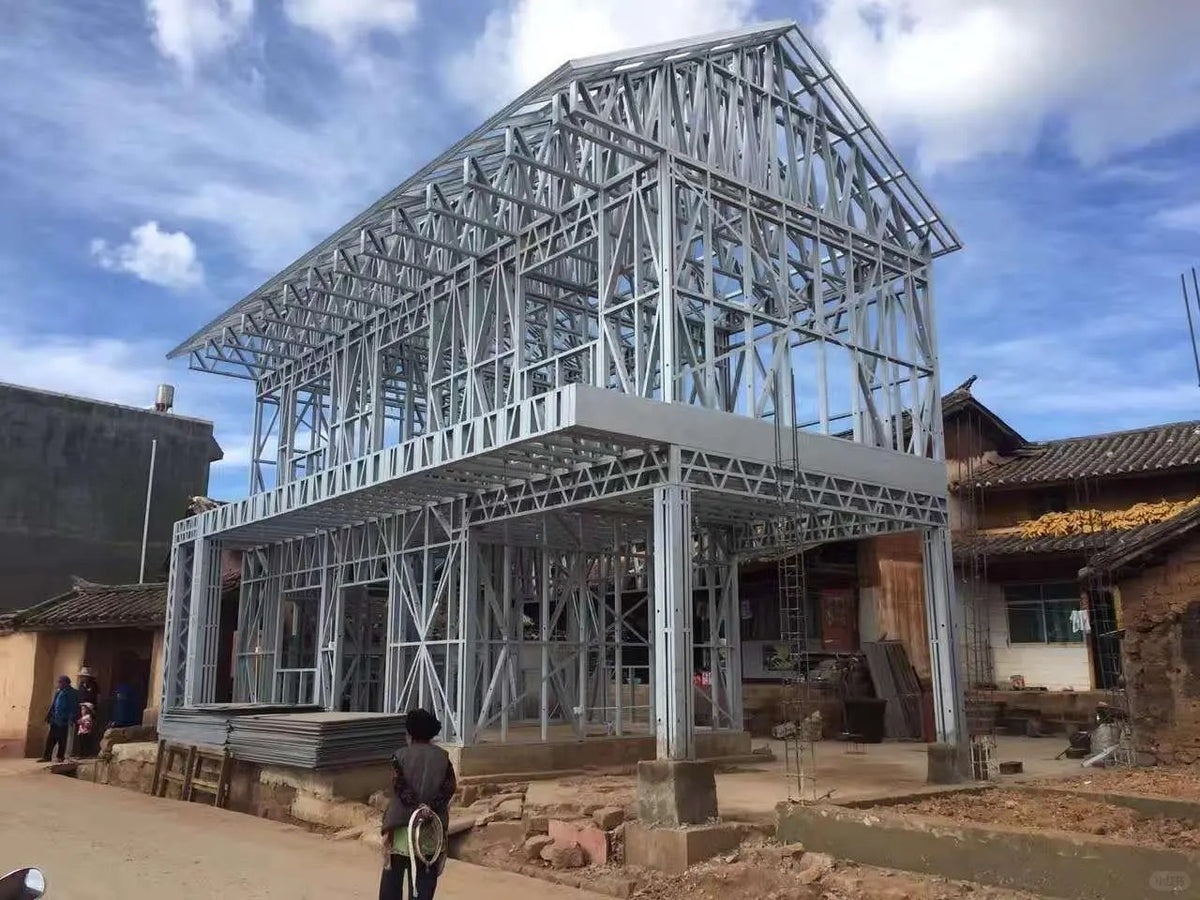 Rothnow® steel structure villa RNLV06 with heavy steel framework, custom-sized building for durable and modern architectural design