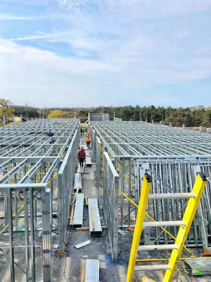 Rothnow Steel Structure Villa RNLV07 heavy steel building with customized size, showcasing sturdy steel construction and modern design.