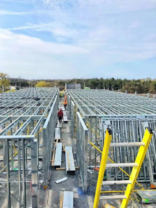 Rothnow Steel Structure Villa RNLV07 heavy steel building with customized size, showcasing sturdy steel construction and modern design.