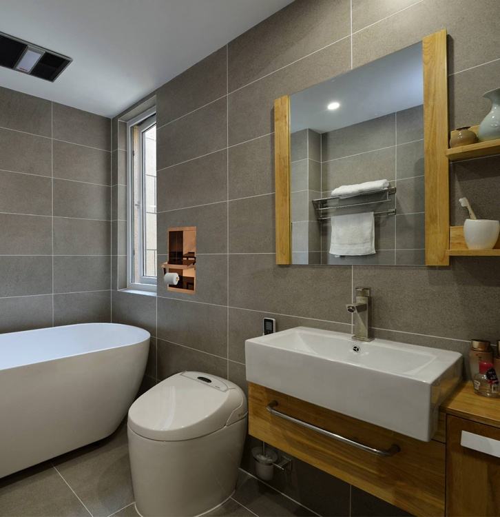 Rothnow® Wall Shower Niche RN-WN001, built-in bathroom storage shelf with sleek design for shower organization.