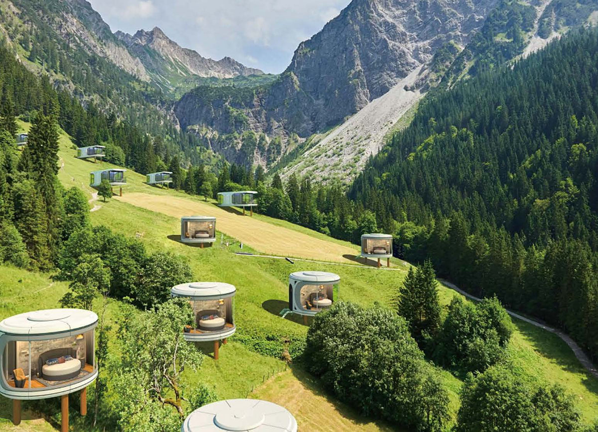 Black Rothnow Space Capsule House with steel structure, measuring 4500x3200 mm, modern compact design for innovative living spaces.