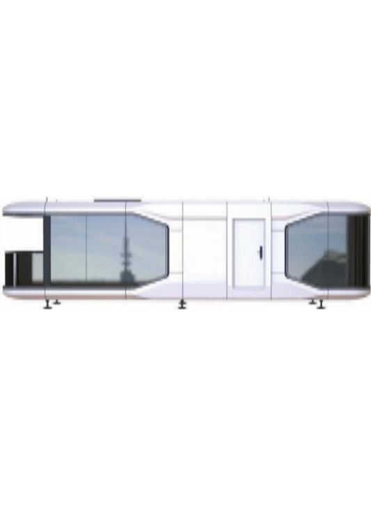 Rothnow® Space Capsule House RNSH05-V7 steel structure building in black, with sleek modern design and compact shape.