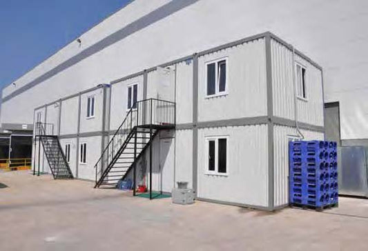 Black Rothnow Prefab Container House with steel structure, modular design, and detached sections shown in the image.