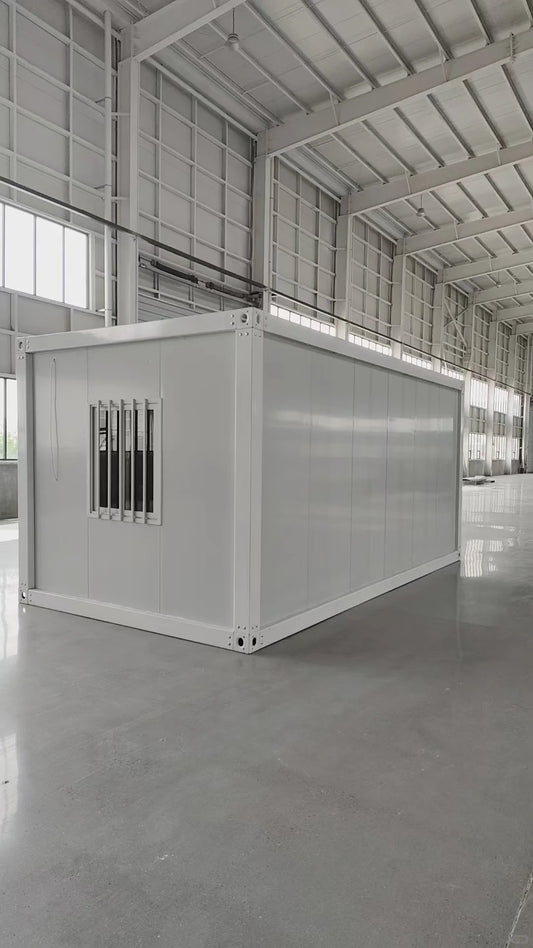 Black Rothnow® prefab steel house RNPH03 flat pack building with modern design and compact structure, shown in the image.