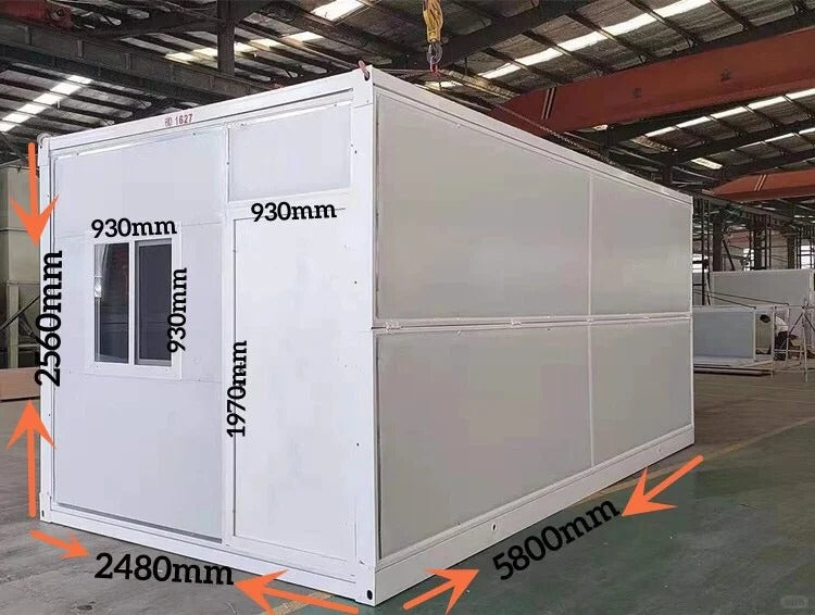 Black Rothnow Prefab House RNPH05 foldable steel structure building with sleek design and compact form.