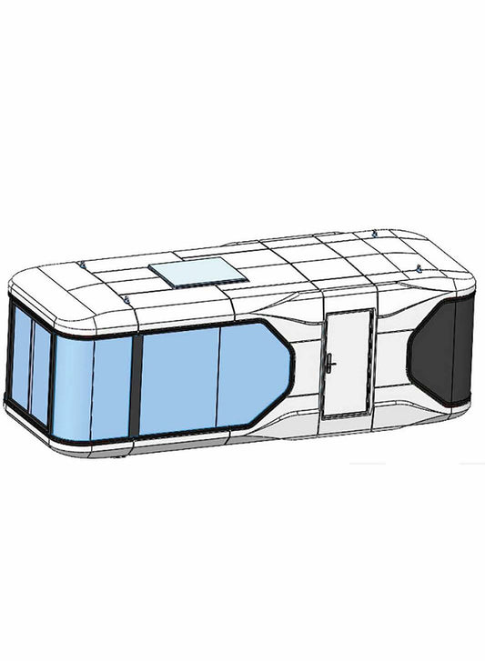 Rothnow Space Capsule House in black, steel structure, European and American versions, with detailed exterior view.