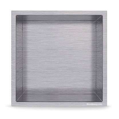 Rothnow® square shower niche in grey with patterned interior, wall-mounted 壁龛 for bathroom storage and organization