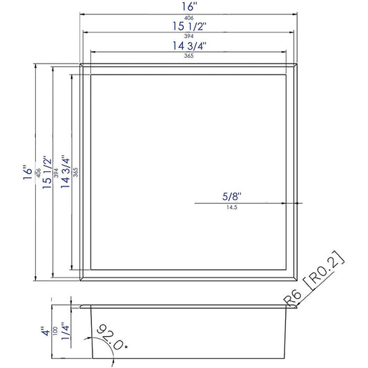 Rothnow® mirrored square shower niche with sleek design, wall-mounted storage for bathroom essentials, RN-WN003 model