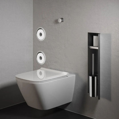 Rothnow Square Shower Niche with Toilet Paper Holder, wall-mounted bathroom storage and toilet paper holder in sleek design.